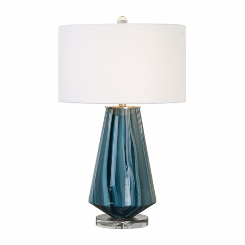 Uttermost Pescara Teal-Gray Glass Lamp - 27225-1