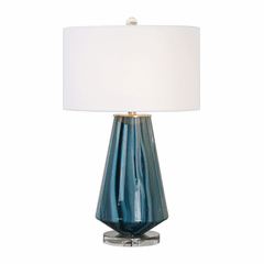 Uttermost Pescara Teal-Gray Glass Lamp - 27225-1