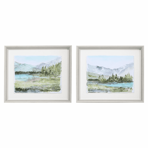 Uttermost Plein Air Reservoir Watercolor Prints Set Of 2 - 33719