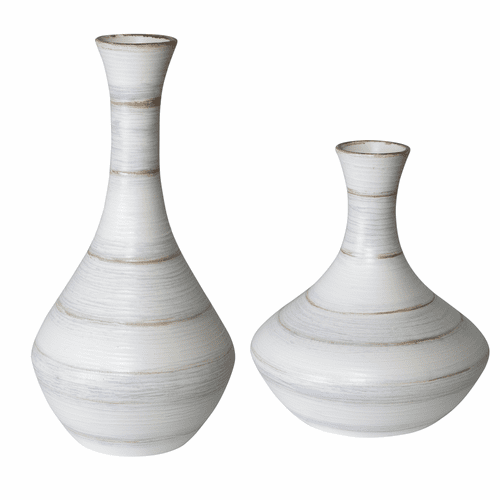 Uttermost Potter Fluted Striped Vases Set Of 3 - 17964