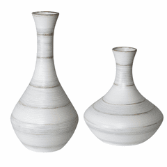 Uttermost Potter Fluted Striped Vases Set Of 3 - 17964