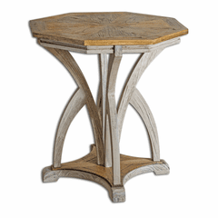 Uttermost Ranen Aged White Accent Table - 25623