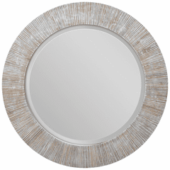 Uttermost Repose Round Mirror - Whitewash - 09785