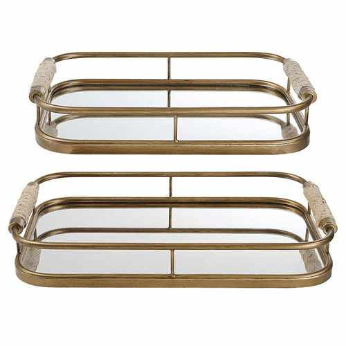 Uttermost Rosea Trays Set of 2 - Brushed Gold - 18014