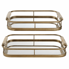 Uttermost Rosea Trays Set of 2 - Brushed Gold - 18014