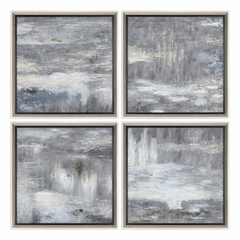 Uttermost Shades Of Gray Hand Painted Art Set Of 4 - 34366