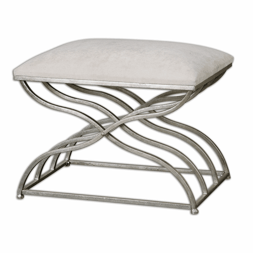 Uttermost Shea Satin Nickel Small Bench - 23091