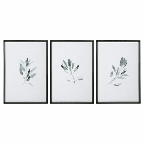 Uttermost Simple Sage Watercolor Prints Set Of 3 - 33723