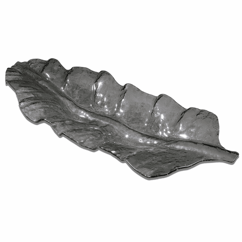 Uttermost Smoked Leaf Glass Tray - 19862