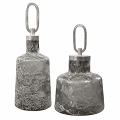 Uttermost Storm Art Glass Bottles Set Of 2 - 17840