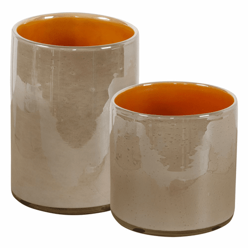 Uttermost Tangelo Vases (Set Of 2) - Beige Orange - 17976