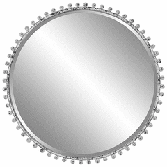 Uttermost Taza Aged White Round Mirror - 09770
