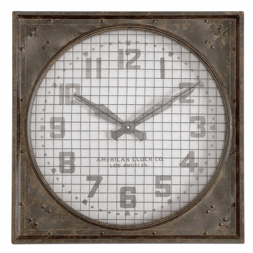 Uttermost Warehouse Clock Uttermost Warehouse Wall Clock W/ Grill - 06083