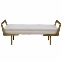 Uttermost Waylon Modern Ivory Bench - 23592 Uttermost Waylon Modern Ivory Bench - 23592