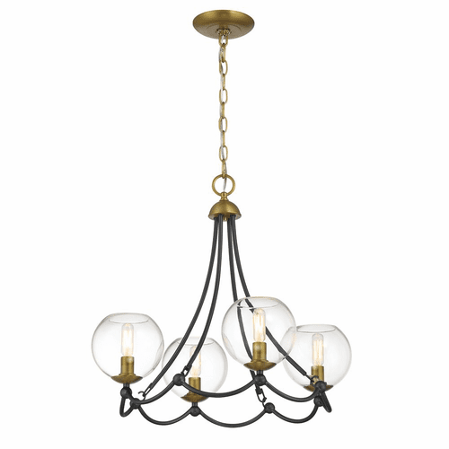 Vantage Kearney Park 4 Light Chandelier - Coal And Soft Brass - 5065-726