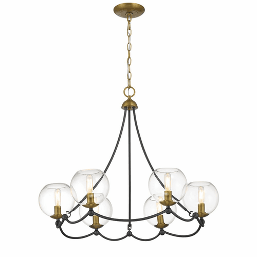 Vantage Kearney Park 6 Light Chandelier - Coal And Soft Brass - 5066-726