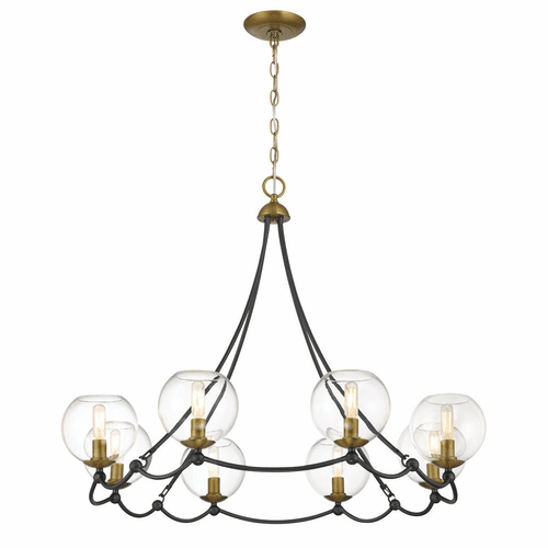Vantage Kearney Park 8 Light Chandelier - Coal And Soft Brass - 5067-726