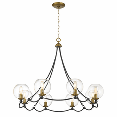 Vantage Kearney Park 8 Light Chandelier - Coal And Soft Brass - 5067-726