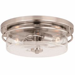 Vaxcel Addison 15" Flush Mount - Satin Nickel - C0169