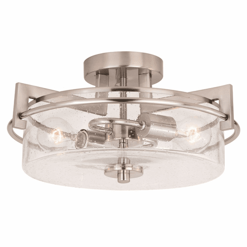 Vaxcel Addison 15" Semi Flush Mount - Satin Nickel - C0170
