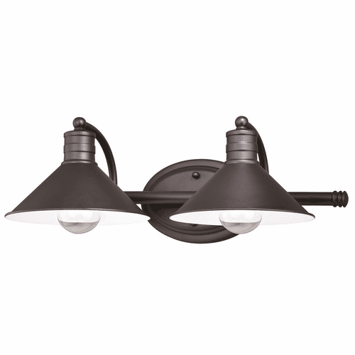 Vaxcel Akron 2-LT Vanity Light - Oil Rubbed Bronze and Inner Matte White - W0284