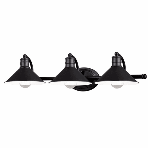 Vaxcel Akron 3-LT Vanity Light - Oil Rubbed Bronze and Inner Matte White - W0285