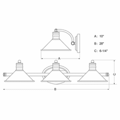 Vaxcel Akron 3-LT Vanity - Satin Nickel and Matte White - W0377