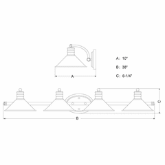 Vaxcel Akron 4-LT Vanity - Satin Nickel and Matte White - W0378