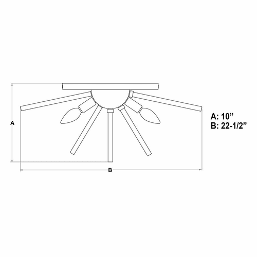 Vaxcel Aria 22.5" 4-LT Flush Mount - Natural Brass - C0250