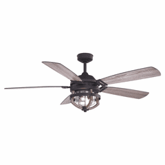 Vaxcel Barnes Farmhouse Outdoor Ceiling Fan with Light Kit - Matte Black - F0055