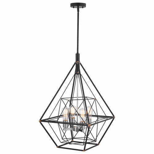 Vaxcel Bartlett 4-LT Geometric Industrial Pendant - Oil Rubbed Bronze - P0328