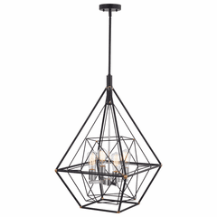 Vaxcel Bartlett 4-LT Geometric Industrial Pendant - Oil Rubbed Bronze - P0328