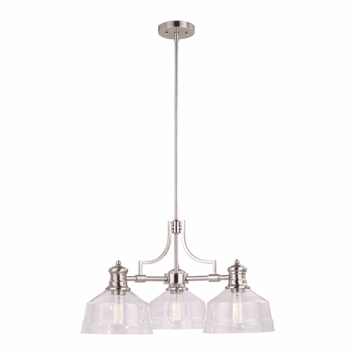 Vaxcel Beloit 3-LT Chandelier - Satin Nickel - H0220