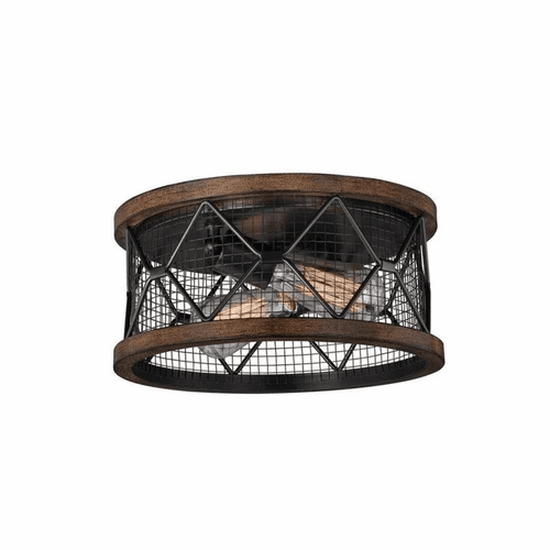 Vaxcel Bremerton 13" Industrial Cage Drum Flush Mount - Oil Rubbed Bronze - C0189