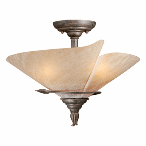Vaxcel Capri 15" Semi-Flush Mount - Black Walnut - CP-CFU150BW