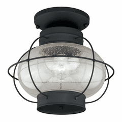 Vaxcel Chatham 13" Outdoor Semi-Flush Mount - Textured Black - T0144