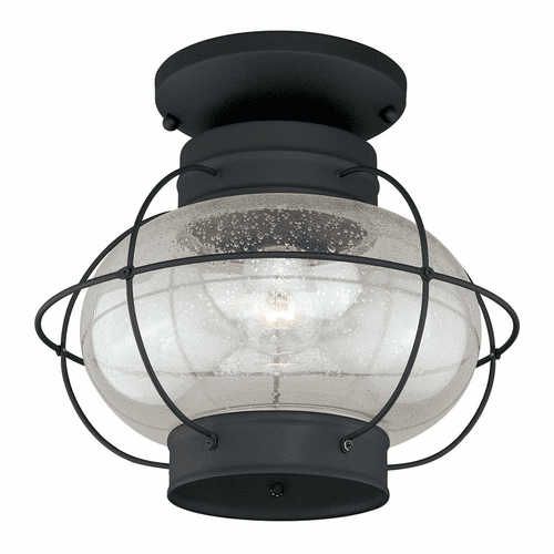 Vaxcel Chatham 13" Outdoor Semi-Flush Mount - Textured Black - T0144
