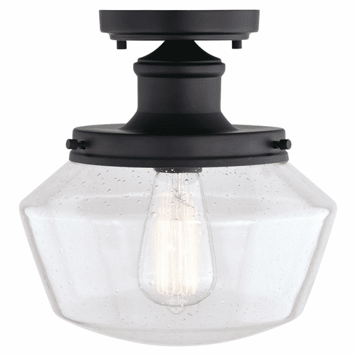 Vaxcel Collins Farmhouse Outdoor Flush Mount - Matte Black - T0546