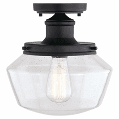 Vaxcel Collins Farmhouse Outdoor Flush Mount - Matte Black - T0546
