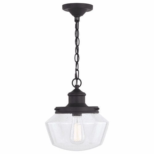 Vaxcel Collins Farmhouse Outdoor Pendant - Matte Black - T0547