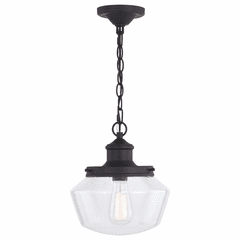 Vaxcel Collins Farmhouse Outdoor Pendant - Matte Black - T0547