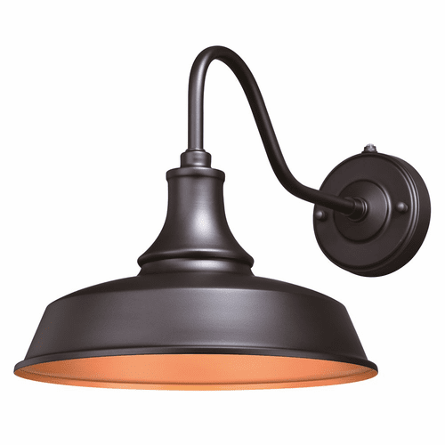 Vaxcel Dorado Outdoor 12" Wall Light - Dark Bronze, Inner Light Gold - T0368