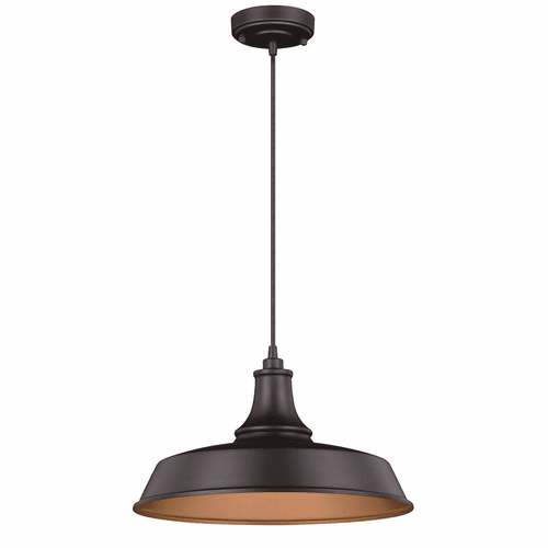 Vaxcel Dorado Outdoor 15" Pendant - Dark Bronze, Inner Light Gold - T0373