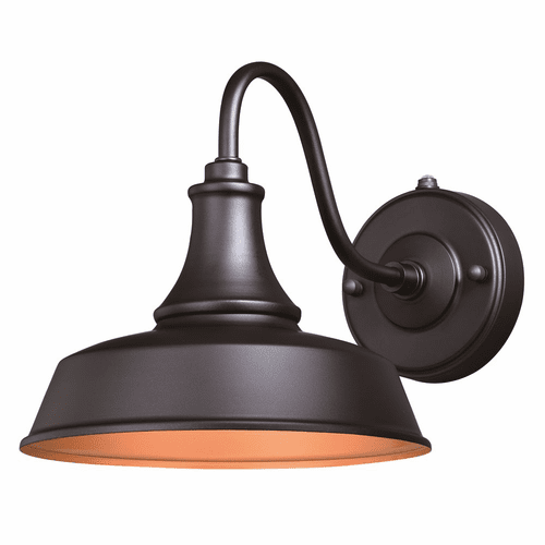 Vaxcel Dorado Outdoor 9" Wall Light - Dark Bronze, Inner Light Gold - T0367