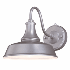 Vaxcel Dorado Outdoor 9" Wall Light - Satin Silver, Inner White - T0370 Vaxcel Dorado Outdoor 9" Wall Light - Satin Silver, Inner White - T0370