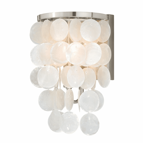 Vaxcel Elsa Capiz Shell 1-LT Vanity Light - Satin Nickel - W0151