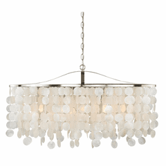Vaxcel Elsa Capiz Shell 36" Pendant - Satin Nickel - P0140 Vaxcel Elsa Capiz Shell 36" Pendant - Satin Nickel - P0140