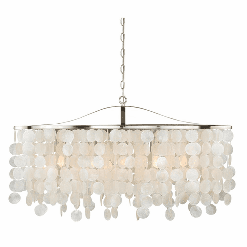 Vaxcel Elsa Capiz Shell 36" Pendant - Satin Nickel - P0140