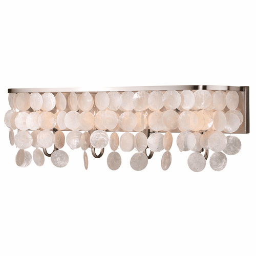 Vaxcel Elsa Capiz Shell 4-LT Vanity Light - Satin Nickel - W0271