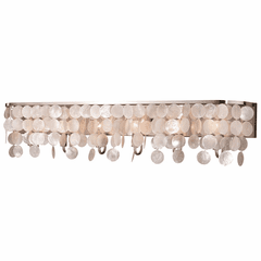 Vaxcel Elsa Capiz Shell 6-LT Vanity Light - Satin Nickel - W0272